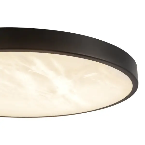 Evelyn 12-Inch Round Flush Mount in Brushed Gold with Alabaster - Image 9
