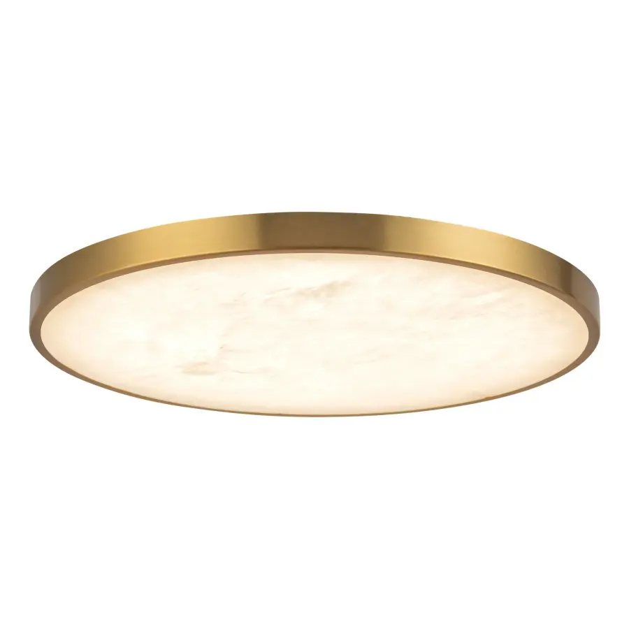 Evelyn 15" Round Flush Mount in Matte Black with Alabaster - Image 1