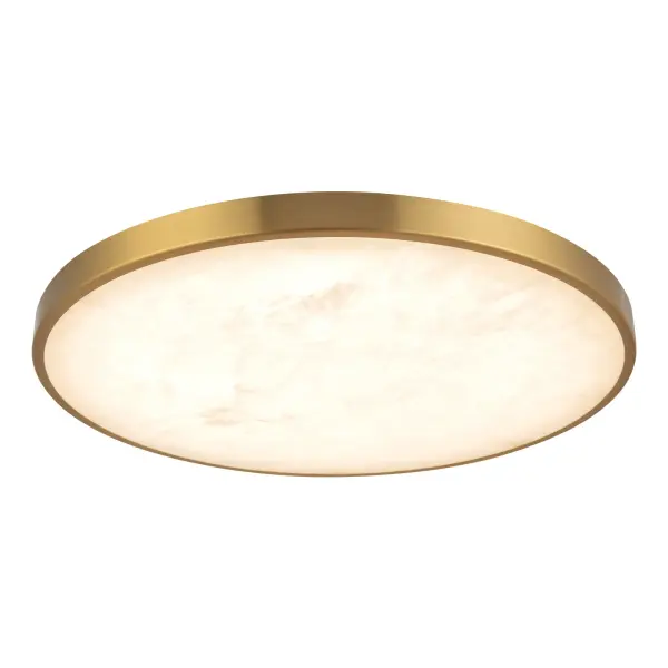 Evelyn 15" Round Flush Mount in Matte Black with Alabaster - Image 4
