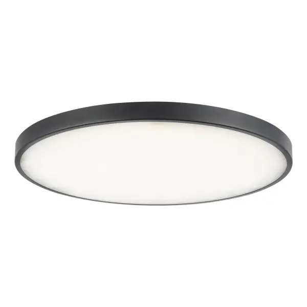 Evelyn 15" Round Flush Mount in Matte Black with Alabaster - Image 6