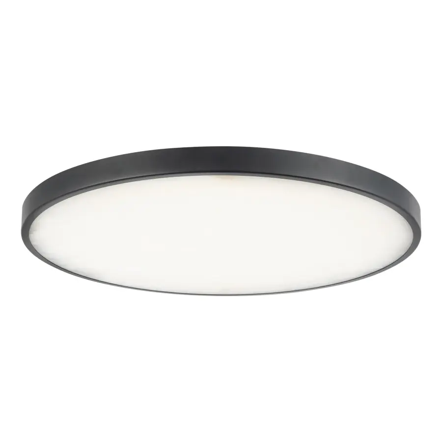 Evelyn 15" Round Flush Mount in Matte Black with Alabaster - Image 6