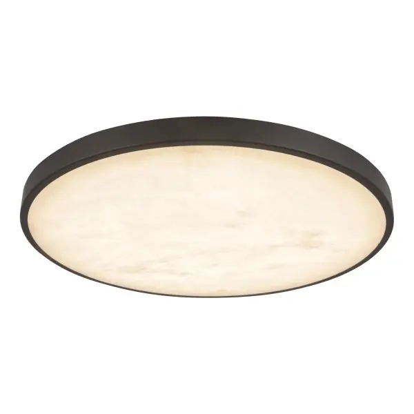 Evelyn 15" Round Flush Mount in Matte Black with Alabaster - Image 8