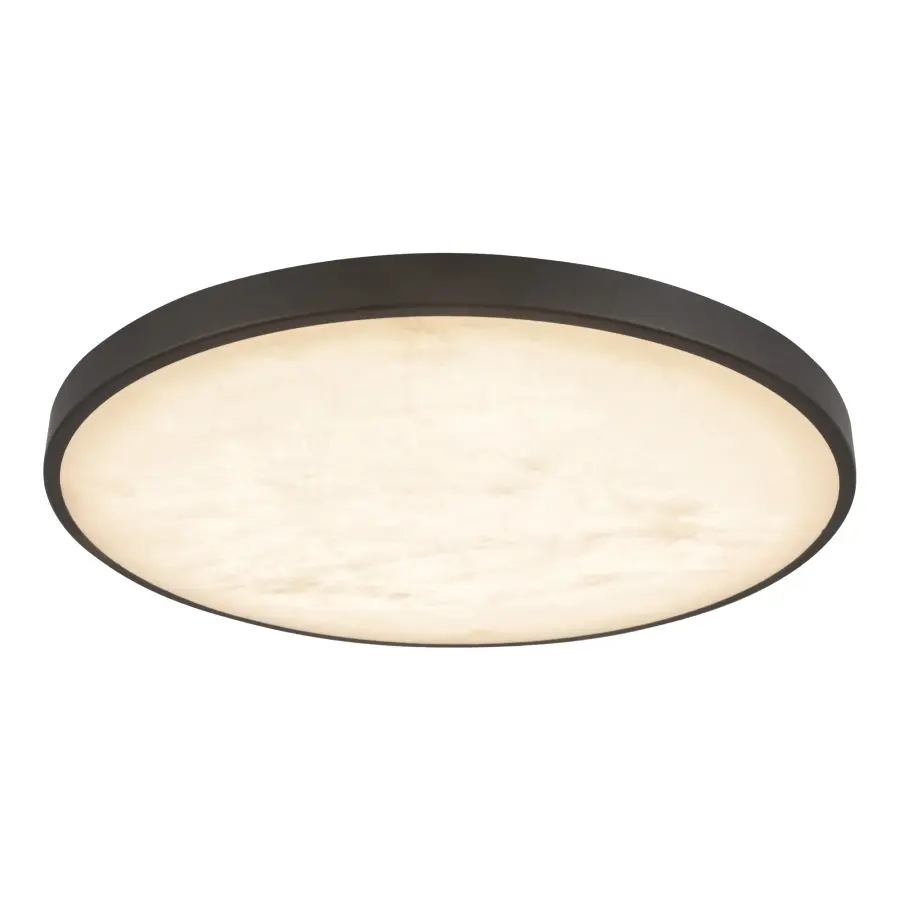 Evelyn 15" Round Flush Mount in Matte Black with Alabaster - Image 8