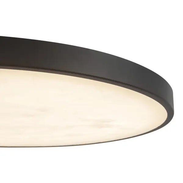 Evelyn 15" Round Flush Mount in Matte Black with Alabaster - Image 9