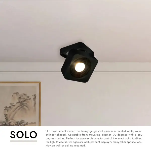 Solo 5-Inch Flush Mount in Matte Black - Image 3