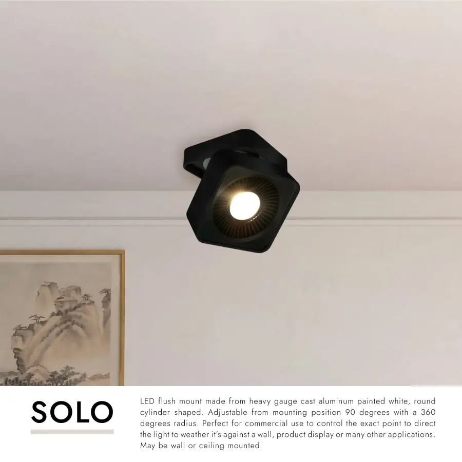 Solo 5-Inch Flush Mount in Matte Black - Image 3