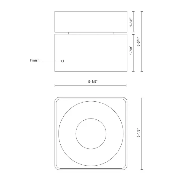 Solo 5-Inch Flush Mount in White - Image 3