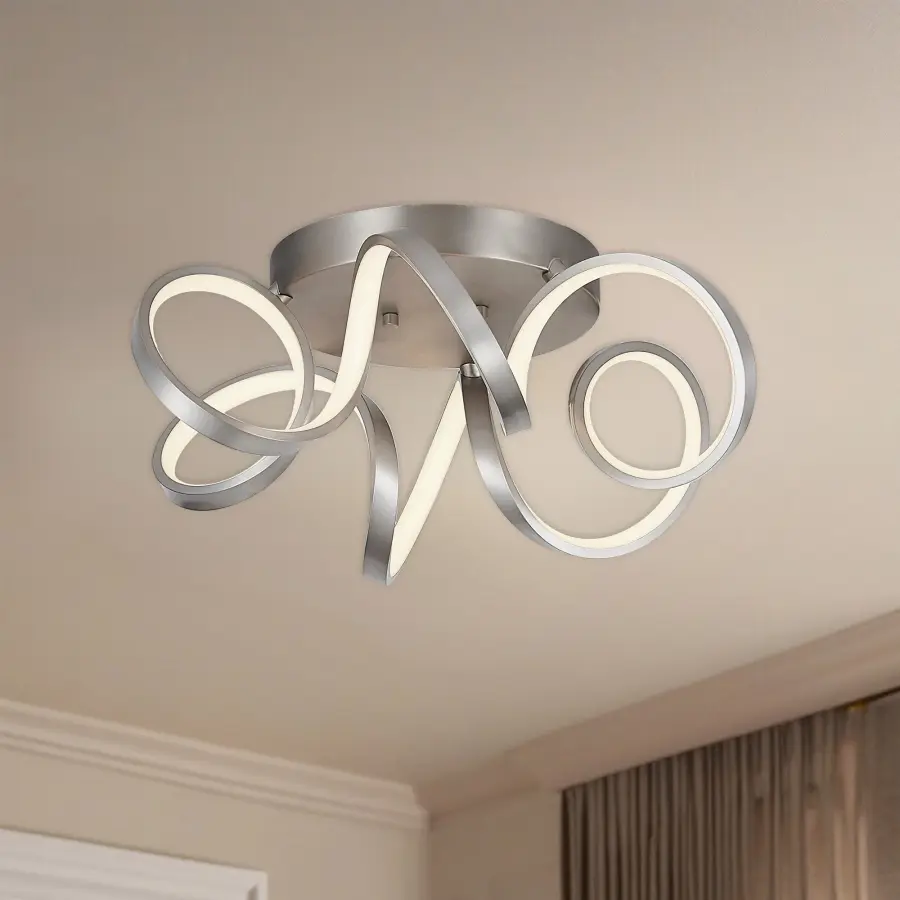 Modern Helical Design with Soft, Continuous LED Illumination - Image 4
