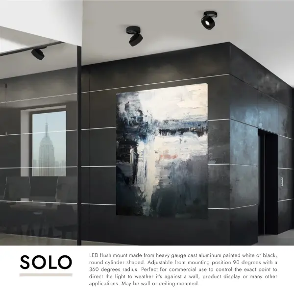 Solo 5-Inch Flush Mount in Matte Black - Image 4