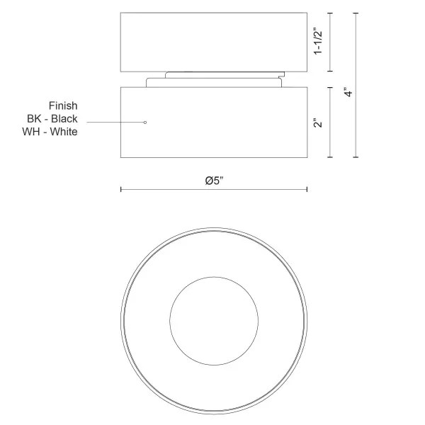 Solo 5-Inch Flush Mount in Matte Black - Image 9