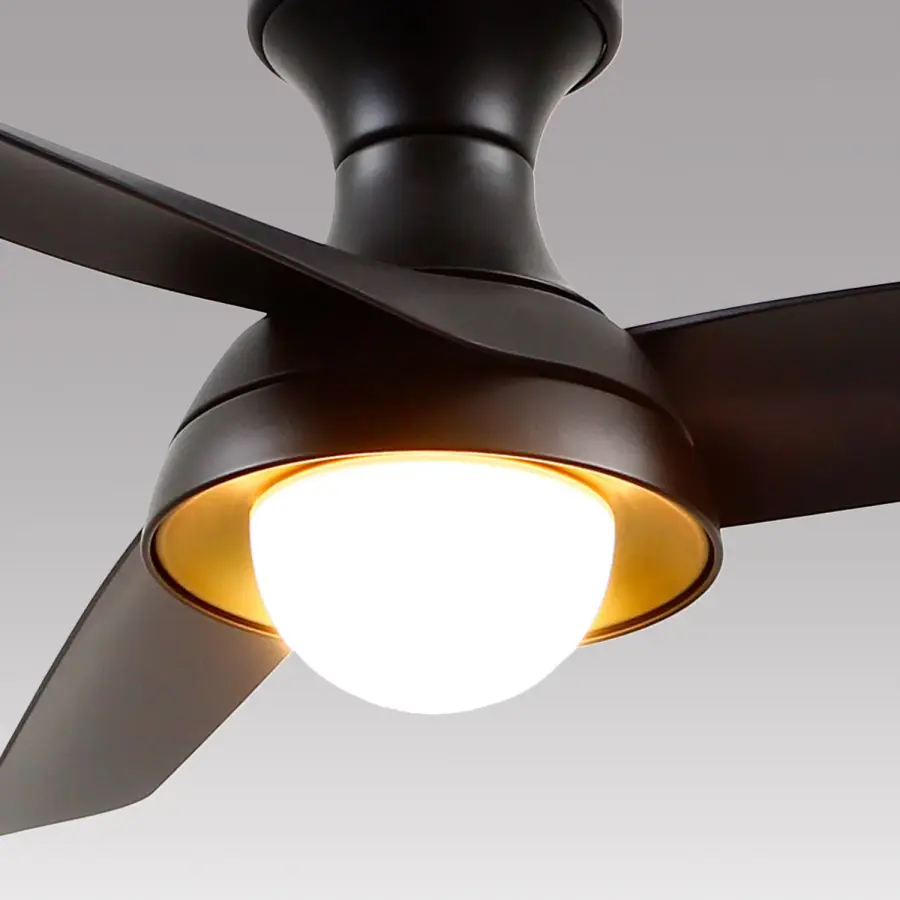 Stylish Mid-Century Hugger Fan with Integrated LED Lighting - Image 3