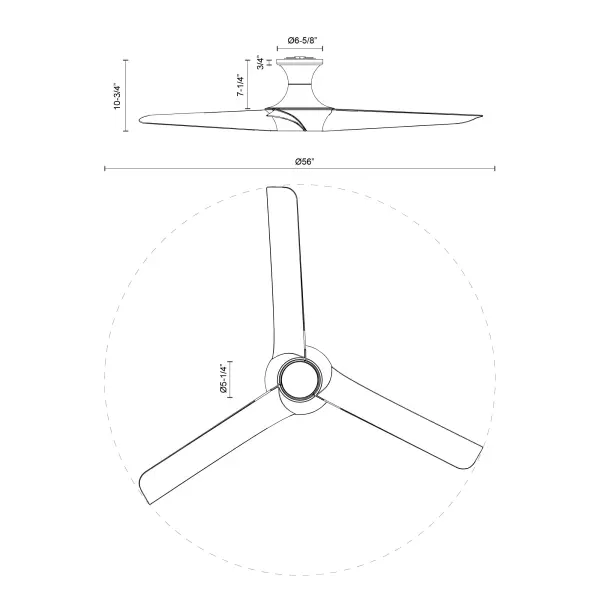 Emiko-H 56" Ceiling Fan in Matte Black - Image 11