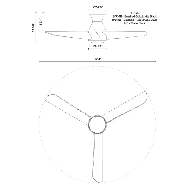 Thalia 54-Inch Hugger Ceiling Fan with Light - Image 28