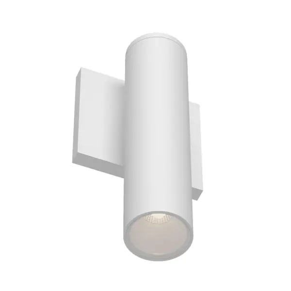 The Lorna wall sconce delivers minimalist design with professional-grade performance. Its clean cylinder form and up/down lighting create dramatic architectural effects while the exterior-rated construction ensures durability. - alternate view