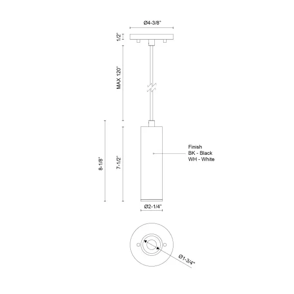 Lorna 8-Inch Cylinder Pendant - Image 7