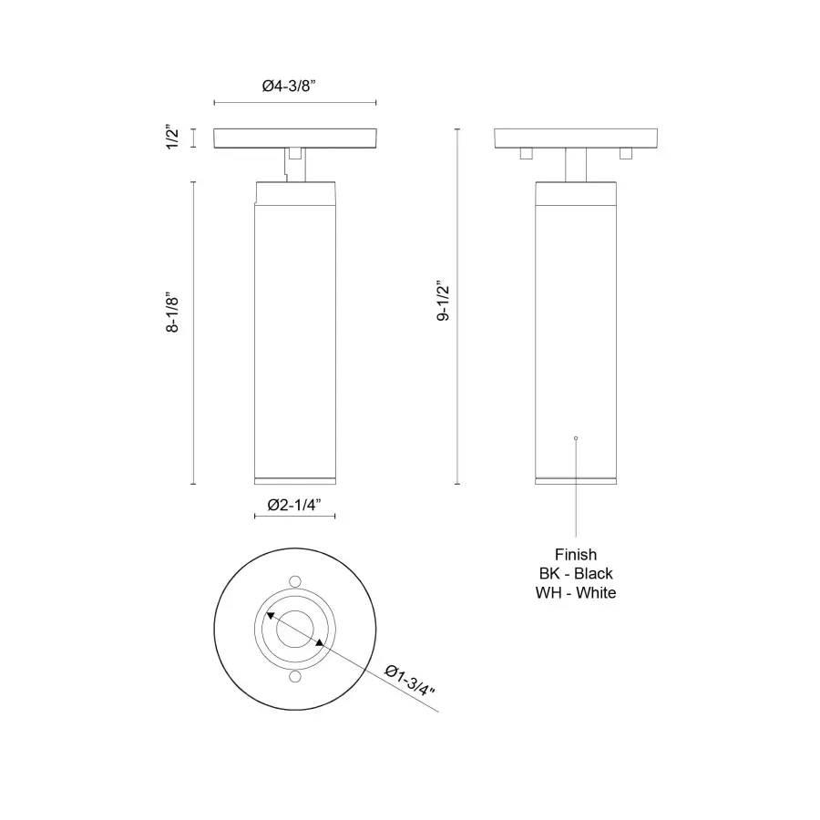 Lorna 9-Inch Adjustable Ceiling Mount Cylinder - Image 7