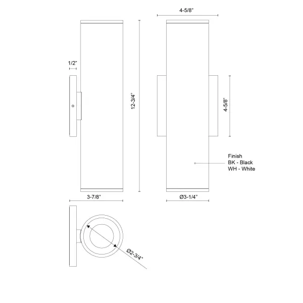 Lorna 12" Exterior Cylinder Wall Sconce Up/Down Light - Image 4