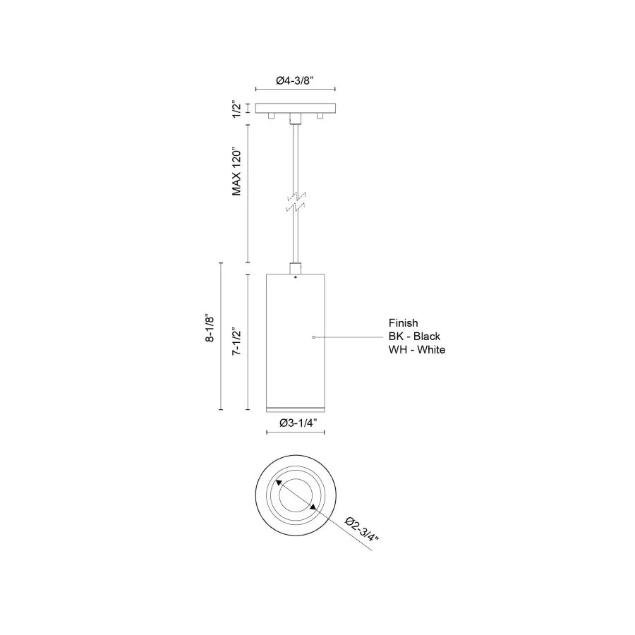 Lorna 8-Inch Cylinder Pendant - Image 6