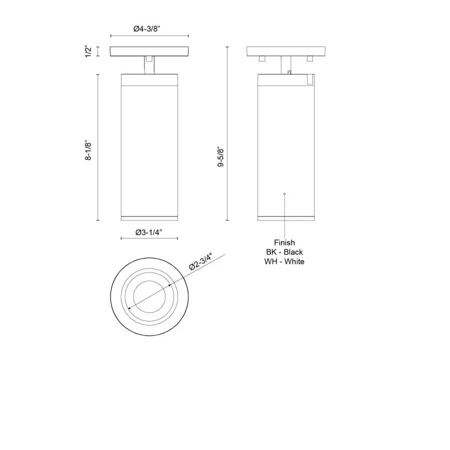 Lorna 9-Inch Adjustable Ceiling Mount Cylinder - Image 7
