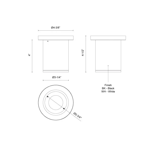 Lorna 4-Inch Architectural Cylinder Ceiling Mount - Image 6