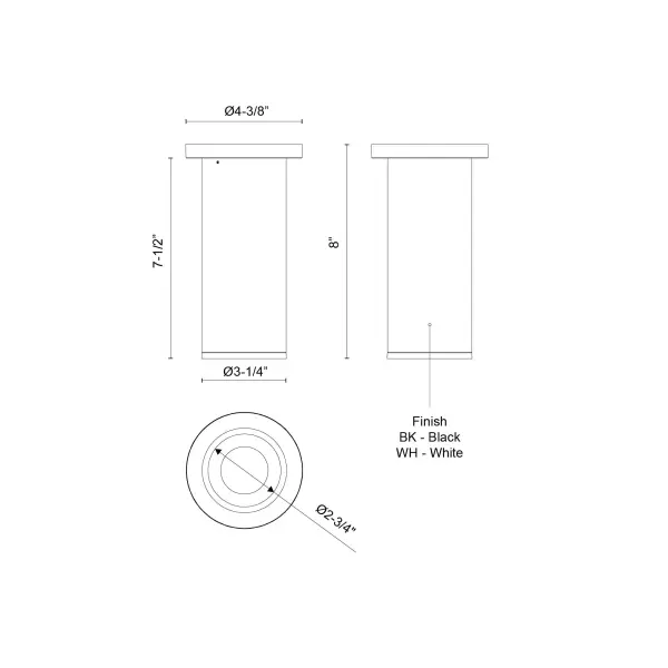 Lorna 8-Inch Architectural Cylinder Ceiling Mount - Image 6