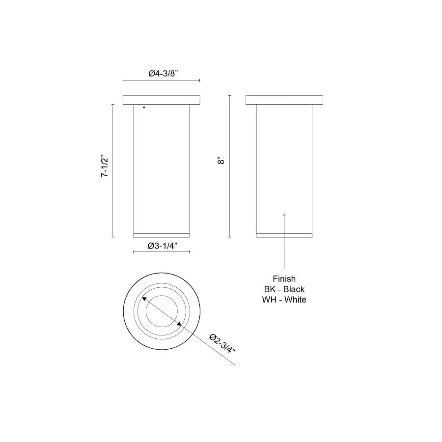 Lorna 8-Inch Architectural Cylinder Ceiling Mount - Image 6