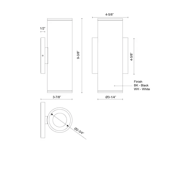 Lorna 9" Exterior Cylinder Wall Sconce - Image 3