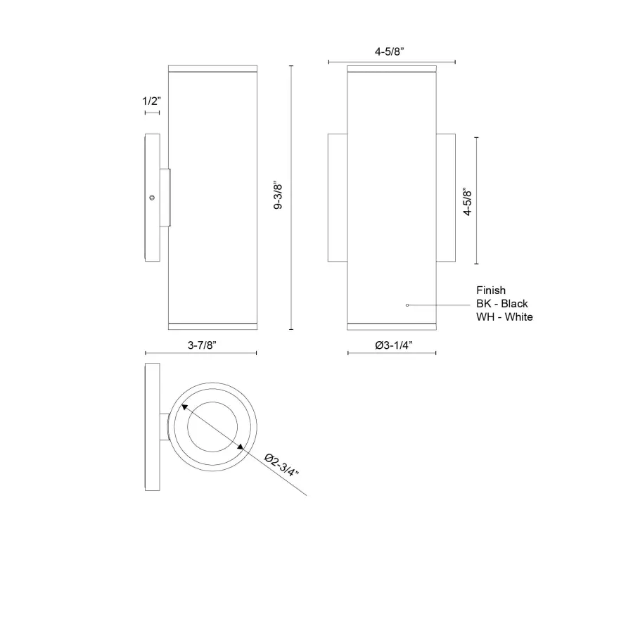 Lorna 9" Exterior Cylinder Wall Sconce - Image 3