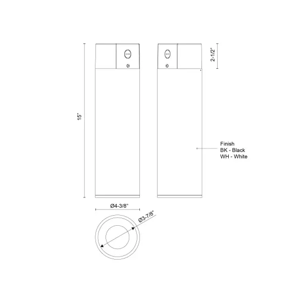 Lorna 15-inch Concrete Cylinder Ceiling Mount - Image 6