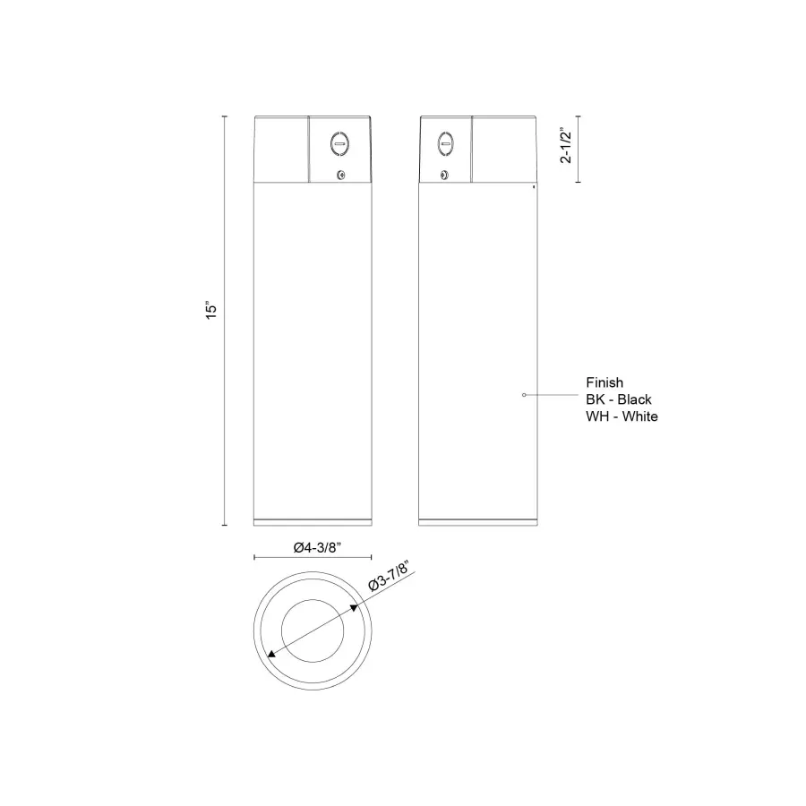 Lorna 15-inch Concrete Cylinder Ceiling Mount - Image 6