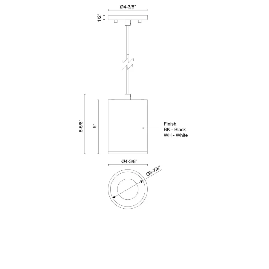 Lorna 6-Inch Cylinder Pendant - Image 6