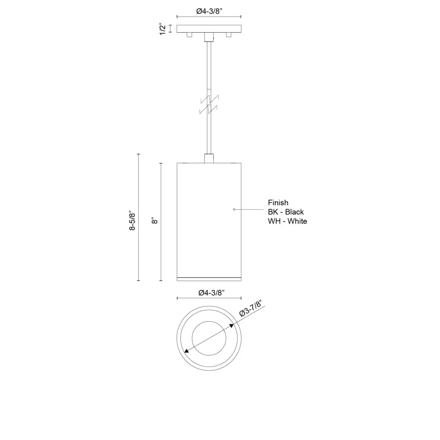 Lorna 8-Inch Cylinder Pendant - Image 6