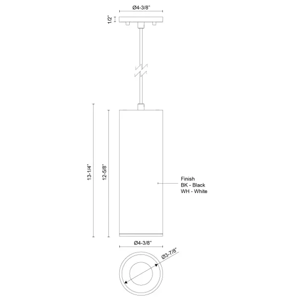 Lorna 13-Inch Cylinder Pendant - Image 6