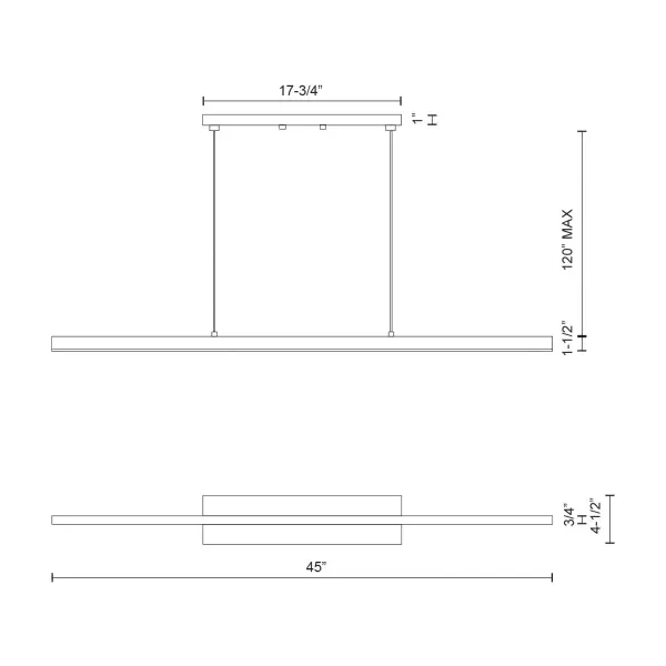Vega 45-Inch Linear Pendant in Brushed Gold - Image 17