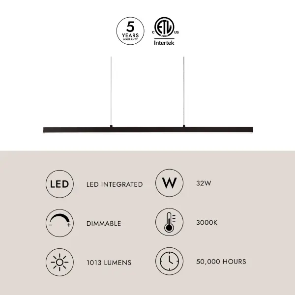 Vega 45-Inch Linear Pendant in Brushed Gold - Image 18