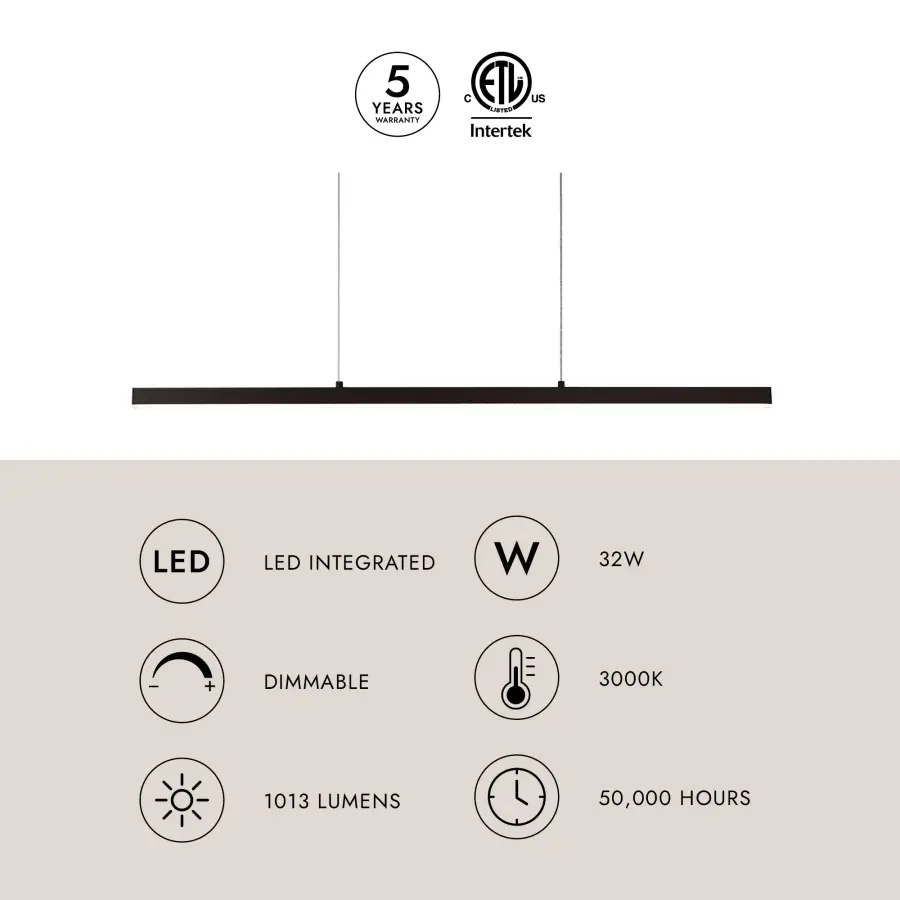 Vega 45-Inch Linear Pendant in Brushed Gold - Image 18