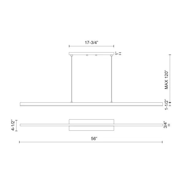 Vega 56-Inch Linear Pendant in Brushed Gold - Image 21