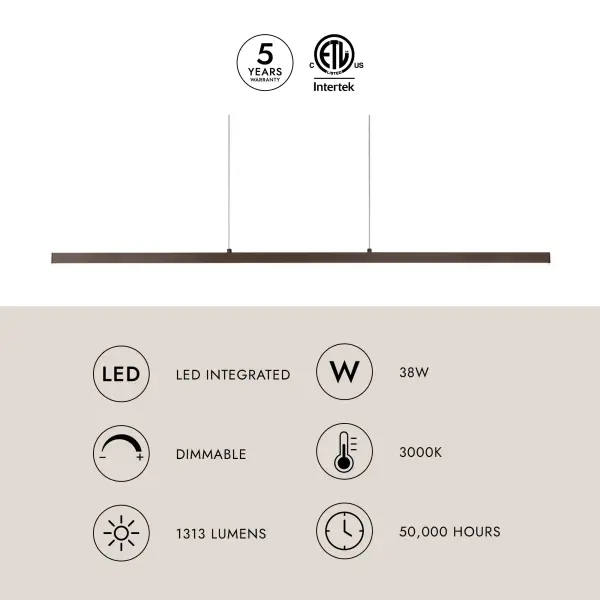 Vega 56-Inch Linear Pendant in Brushed Gold - Image 22
