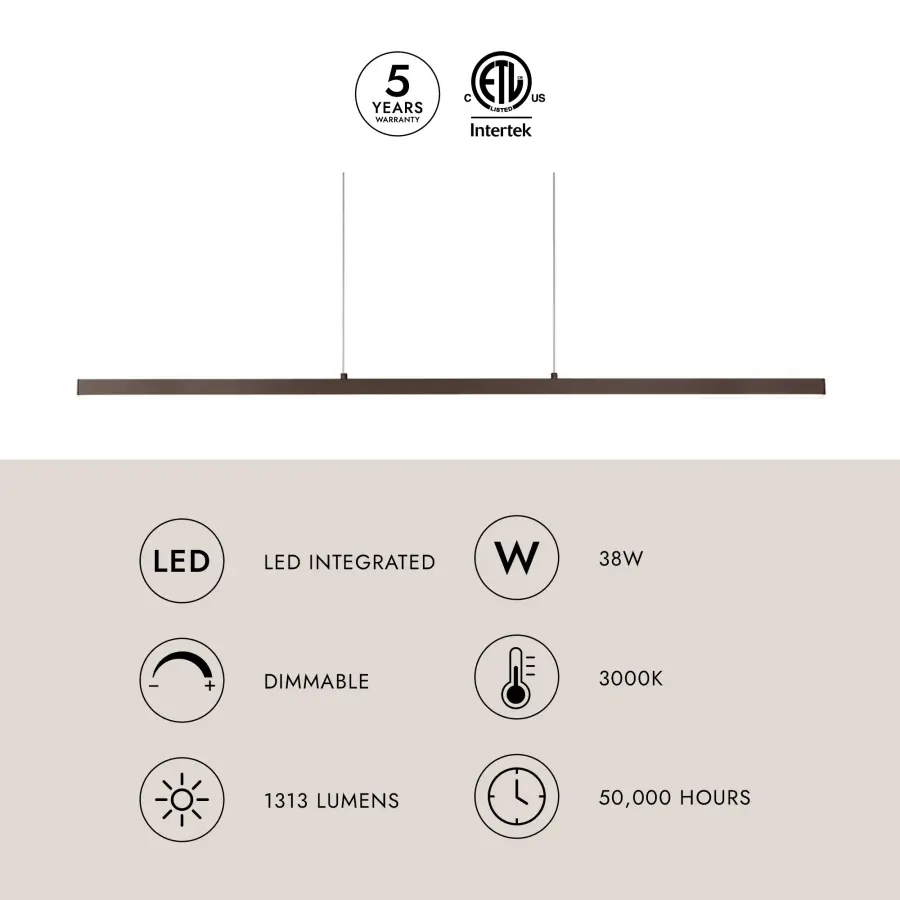 Vega 56-Inch Linear Pendant in Brushed Gold - Image 22