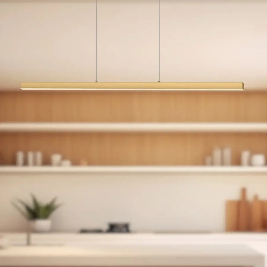 Vega 56-Inch Linear Pendant in Brushed Gold - Image 7
