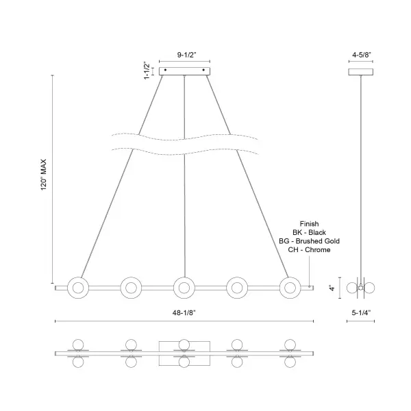 Elixir 48-Inch Linear Pendant in Matte Black - Image 17