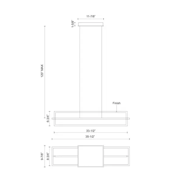 Mondrian 36-Inch Linear Pendant in Matte Black - Image 11
