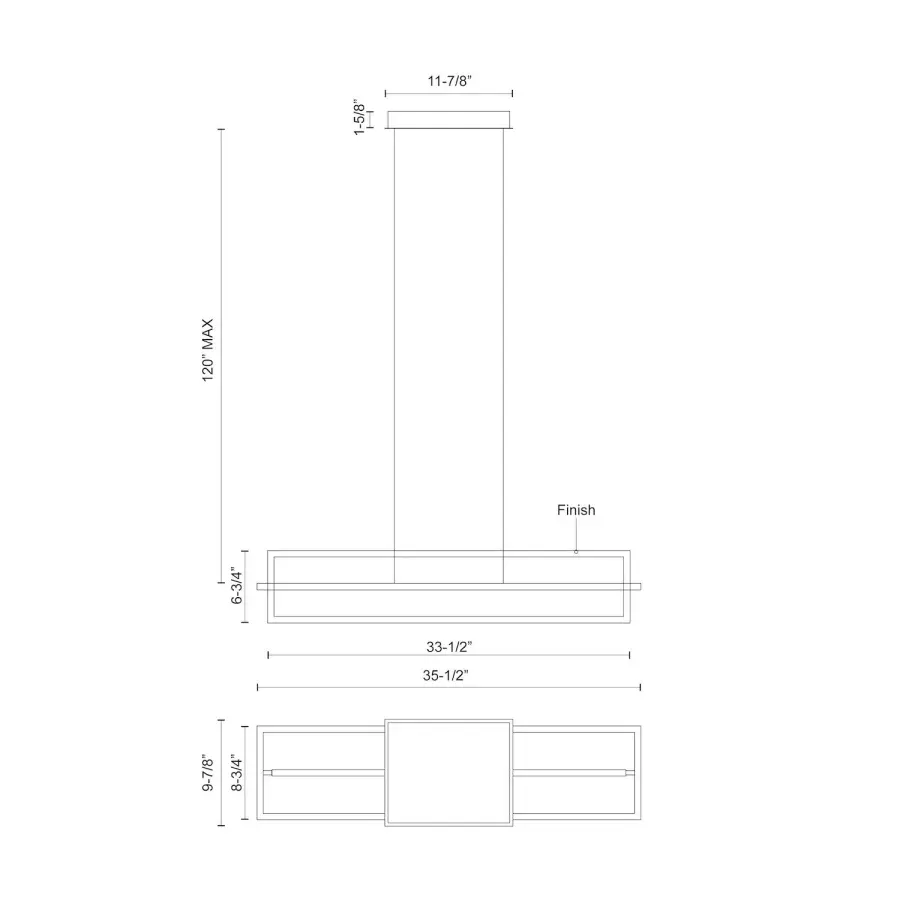 Mondrian 36-Inch Linear Pendant in Matte Black - Image 11