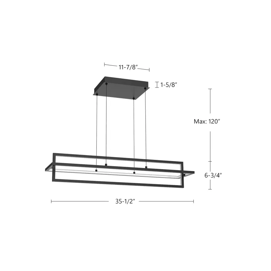 Mondrian 36-Inch Linear Pendant in Matte Black - Image 10