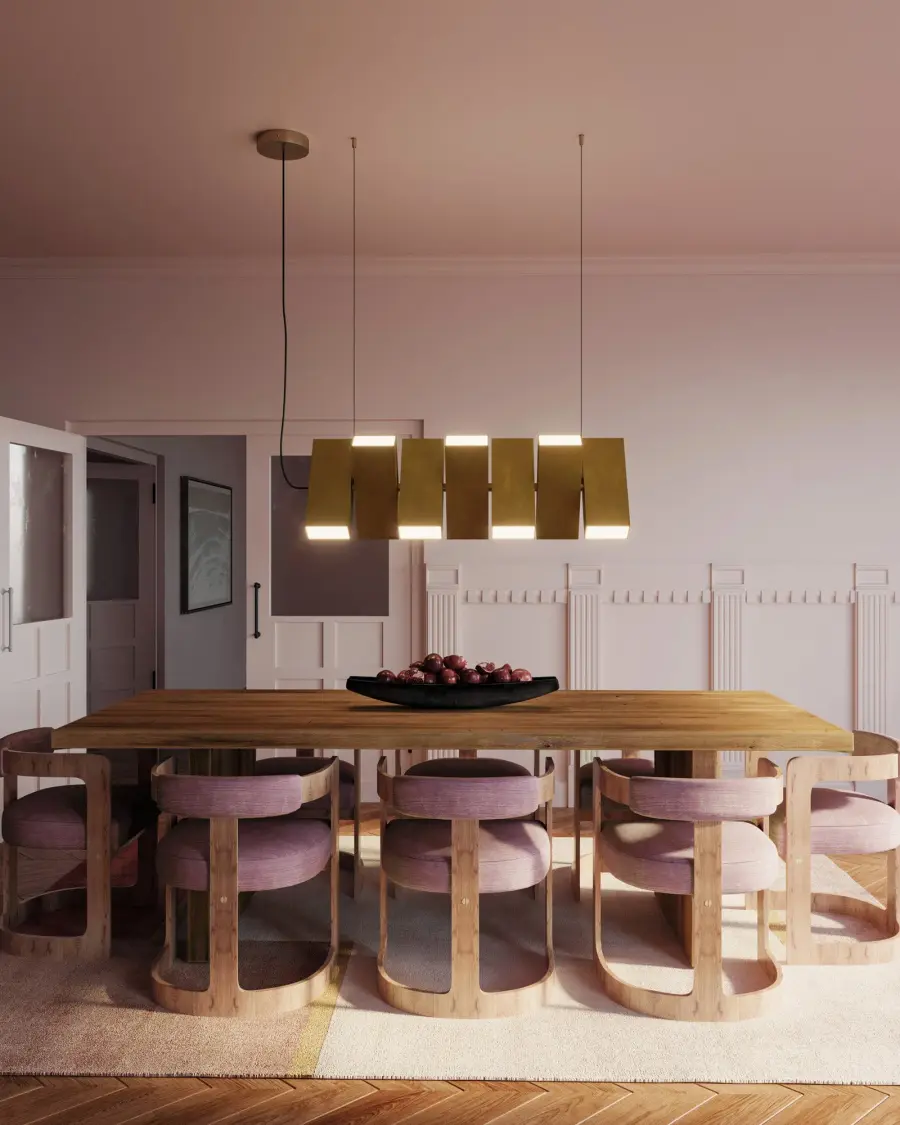 Domino 35-Inch Linear Pendant in Vintage Brass - Image 3