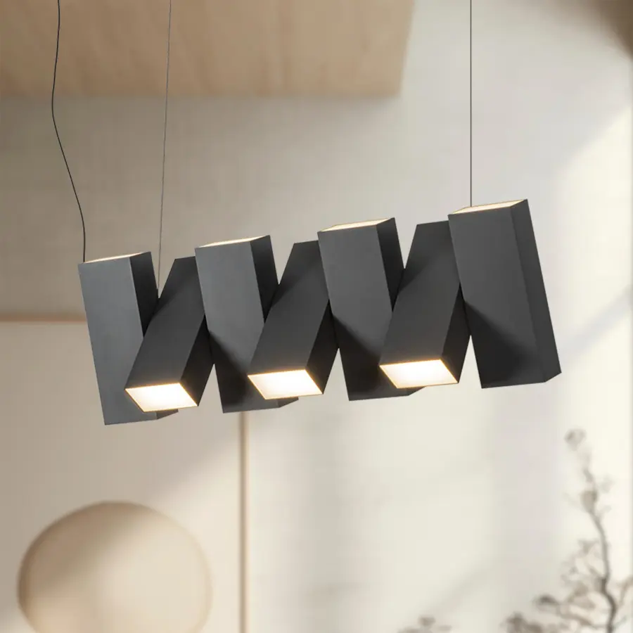 Domino 35-Inch Linear Pendant in Vintage Brass - Image 4