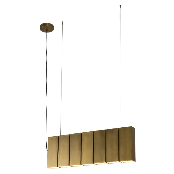 Domino 35-Inch Linear Pendant in Vintage Brass - Image 6