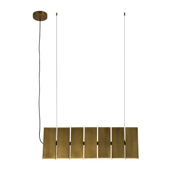 Domino 35-Inch Linear Pendant in Vintage Brass - Image 7
