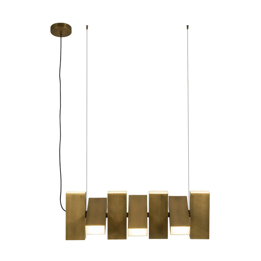 Domino 35-Inch Linear Pendant in Vintage Brass - Image 8