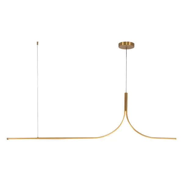 The Thread 5-ft Linear Pendant offers exceptional versatility with its modular design, allowing connection of up to three pendants for customized configurations. Its minimalist black finish and integrated 3000K LED create warm, functional lighting perfect for contemporary spaces.